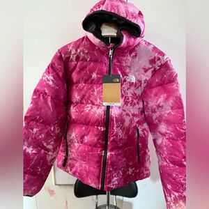 The North Face Pink Tie-Dye Puffer Jacket